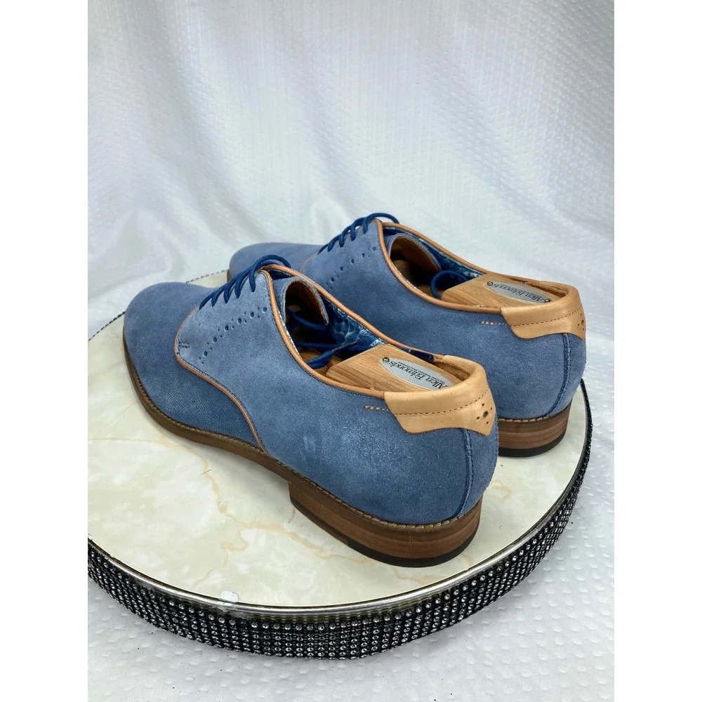 Johnston & Murphy Blue Suede Derby Dress Shoes Men Sz 11 Preppy Business Formal